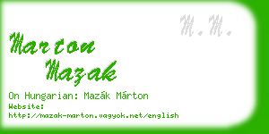 marton mazak business card